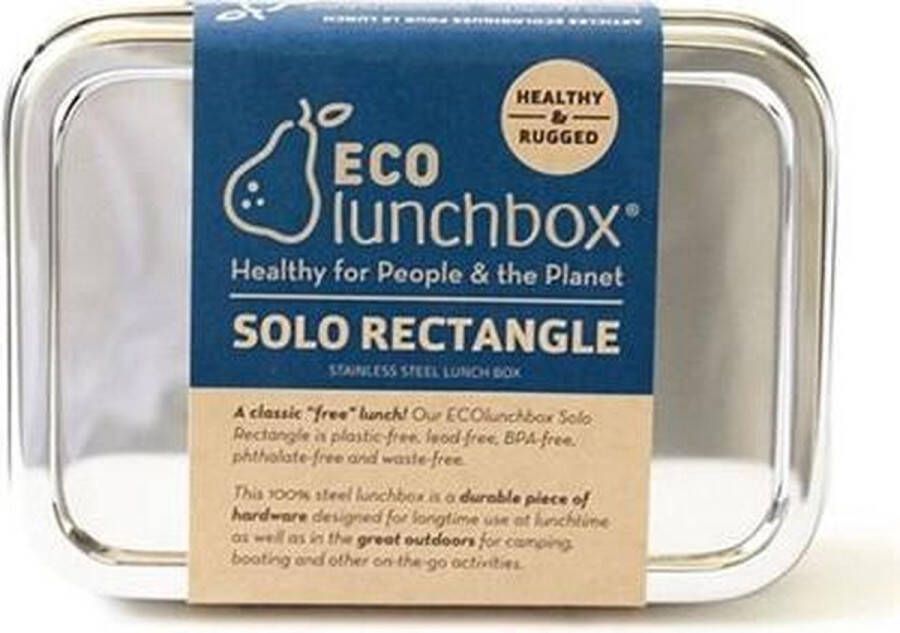 ECOlunchbox Lunchbox Solo Rectangle Voor o.a. boterhammen en snacks voor onderweg Duurzaam