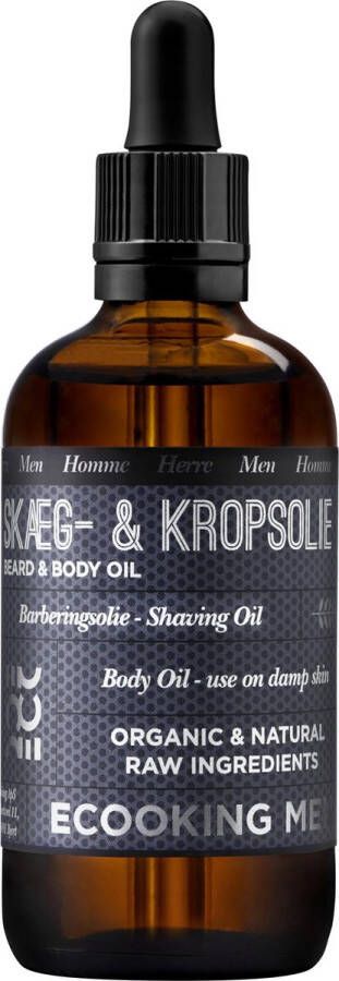 Ecooking Men Beard & Body Oil 100 ml baardolie vegan frisse citrusgeur