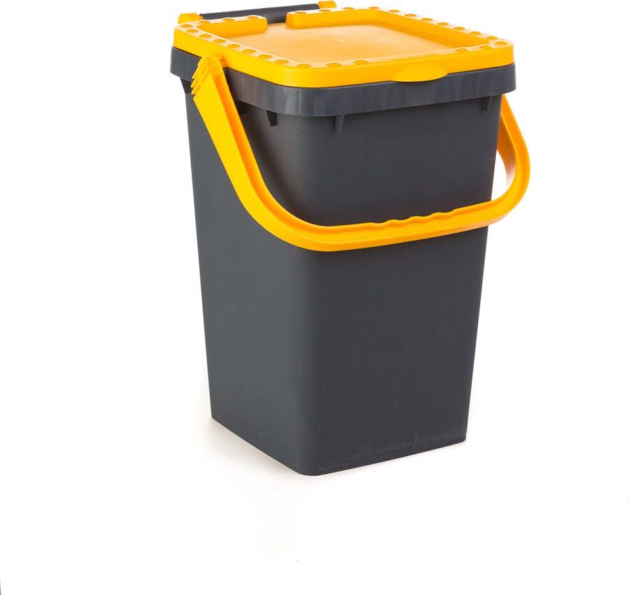 Ecoplast Ecoplus 25 liter afvalemmer geel afvalscheidingsbak sorteerbak afvalbak