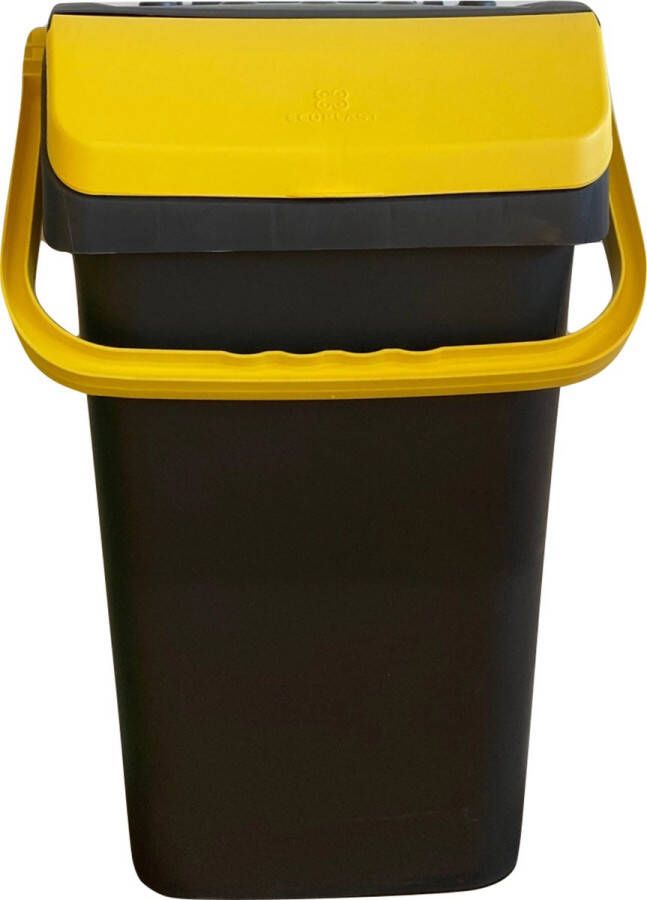 Ecoplast Mari afvalbak 40 liter afvalemmer geel afvalscheiden papier glas sorteer afvalbak sorteer bak
