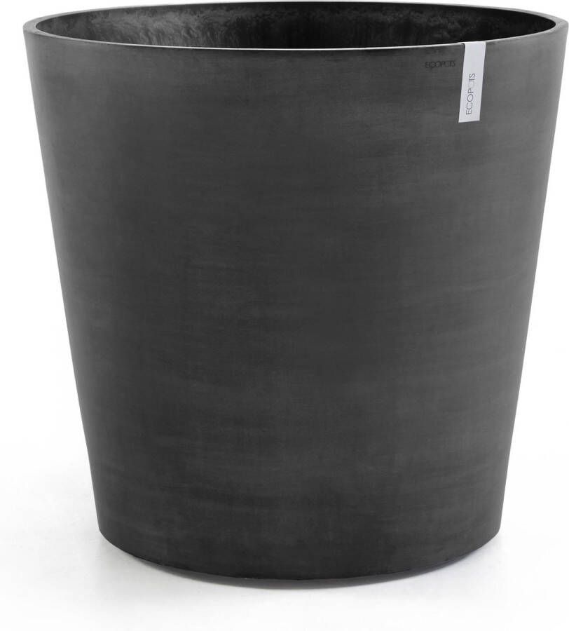 Ecopots Amsterdam Wheels 100 Dark Grey Ø100 2 x H88 7 cm Ronde donkergrijze bloempot plantenpot op wielen