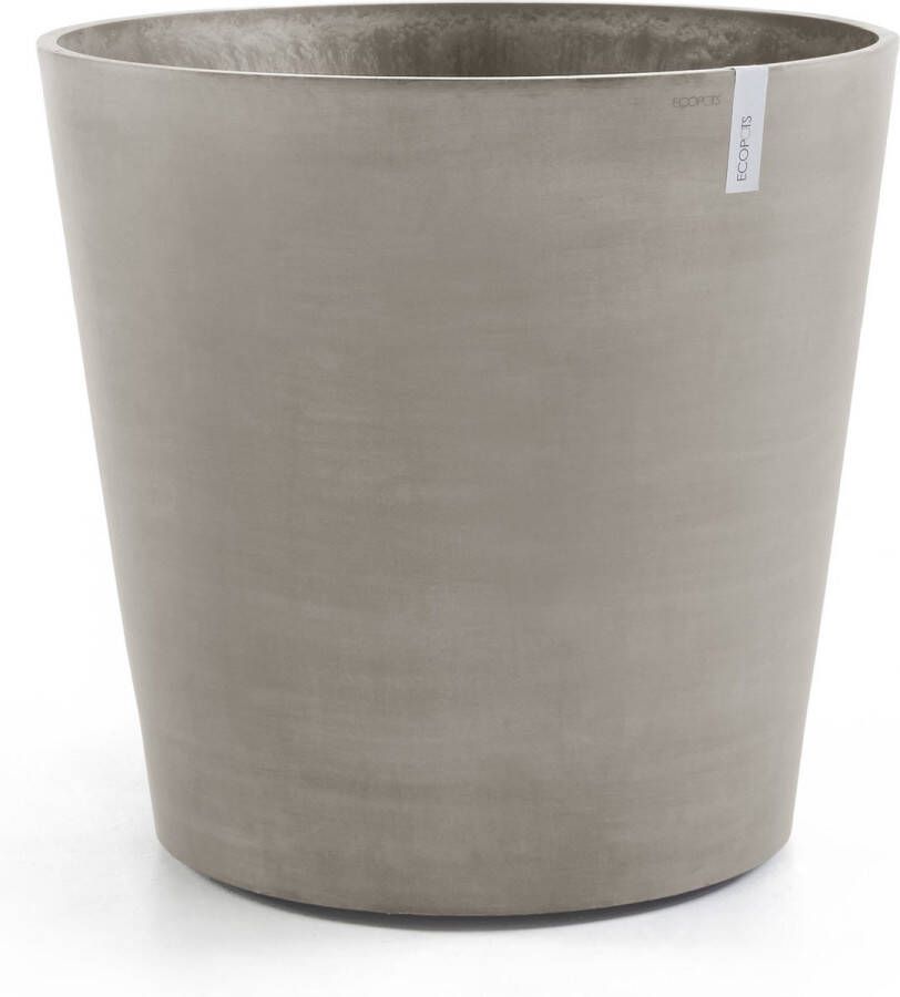 Ecopots Amsterdam Wheels 100 Taupe Ø100 2 x H88 7 cm Ronde taupe bloempot plantenpot op wielen