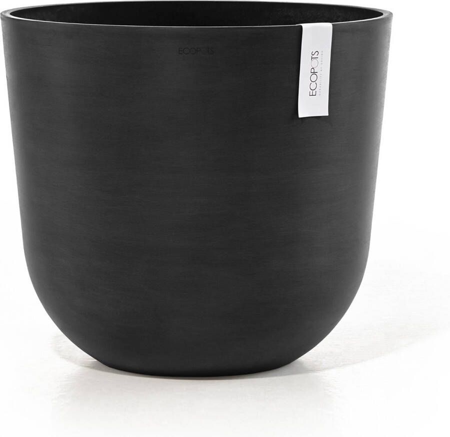Ecopots Oslo 45 Dark Grey Bloempot voor binnen & buiten Gerecycled materiaal Ø 45 x H 39.2 cm