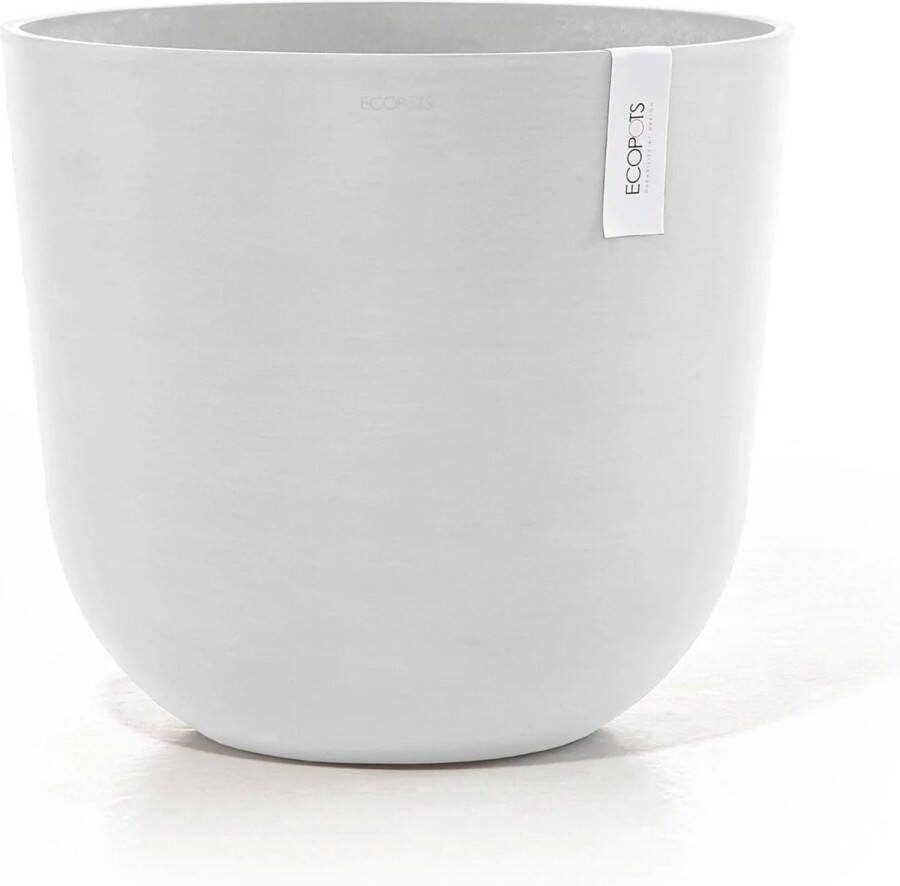 Ecopots Oslo 45 Pure White Bloempot voor binnen & buiten Gerecycled materiaal Ø 45 x H 39.2 cm