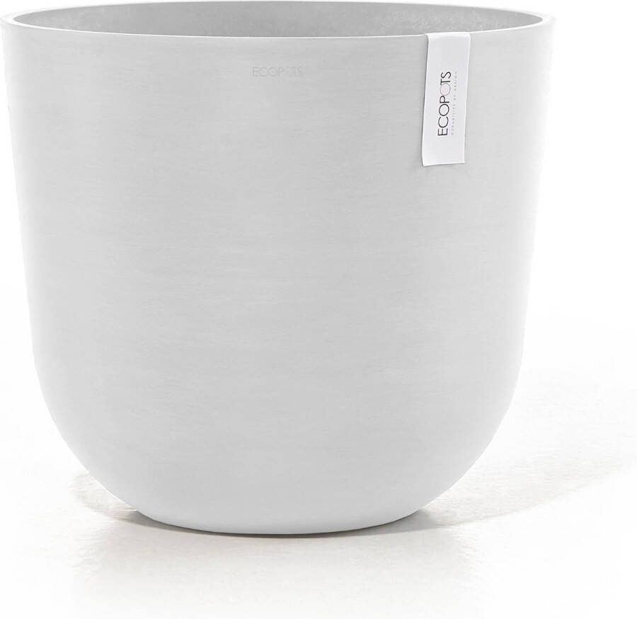 Ecopots Oslo 45 Pure White Bloempot voor binnen & buiten Gerecycled materiaal Ø 45 x H 39.2 cm