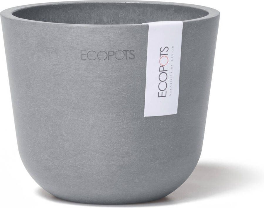 Ecopots Oslo Mini 11 5 Blue Grey Ø11 4 x H9 5 cm Ronde blauwgrijze bloempot plantenpot