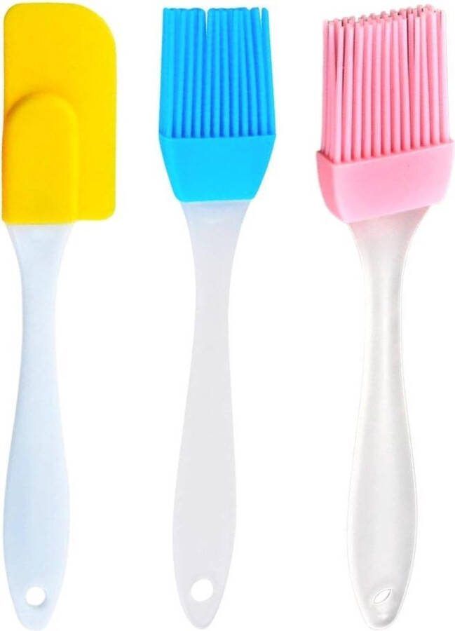 ECOSTARE Set Pannenlikker + 2x Bakkwast Vaatwas bestendig Hitte bestendig Anti aanbak Siliconen Rubber Duurzaam Kwaliteit Handig en Soepel Bakset 3 STUKS