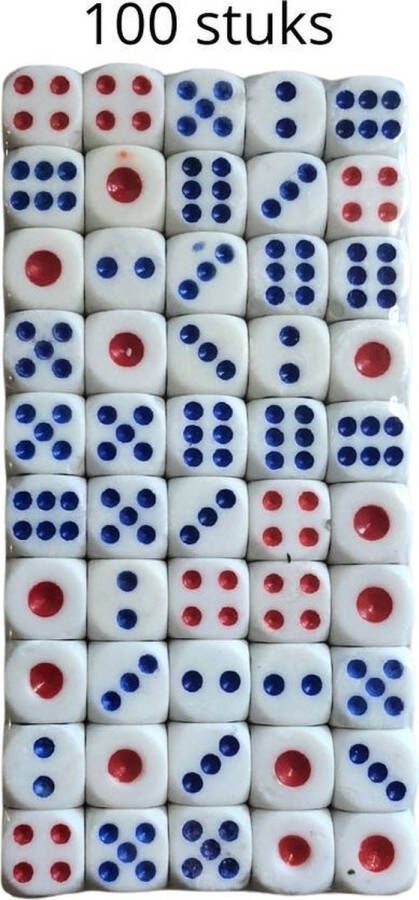 ECOSTARE Witte Dobbelstenen bordspel yahtzee monopoly poker dobbelen kaartspel spel spelletjes kleur WIT 100 stuks
