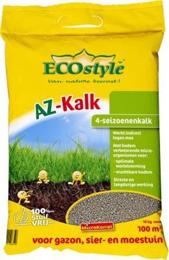 ECOstyle AZ Kalk 10 kg voor 135 m2 Kalkkorrels Gazon Border Moestuin Garden Select