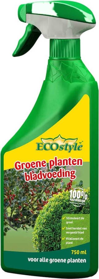 ECOstyle Buxus Bladvoeding Vloeibare Messtof Voor alle Groene Planten Vitaliseert uw Planten Geeft Bladeren een Diep Groene Kleur 750 ML