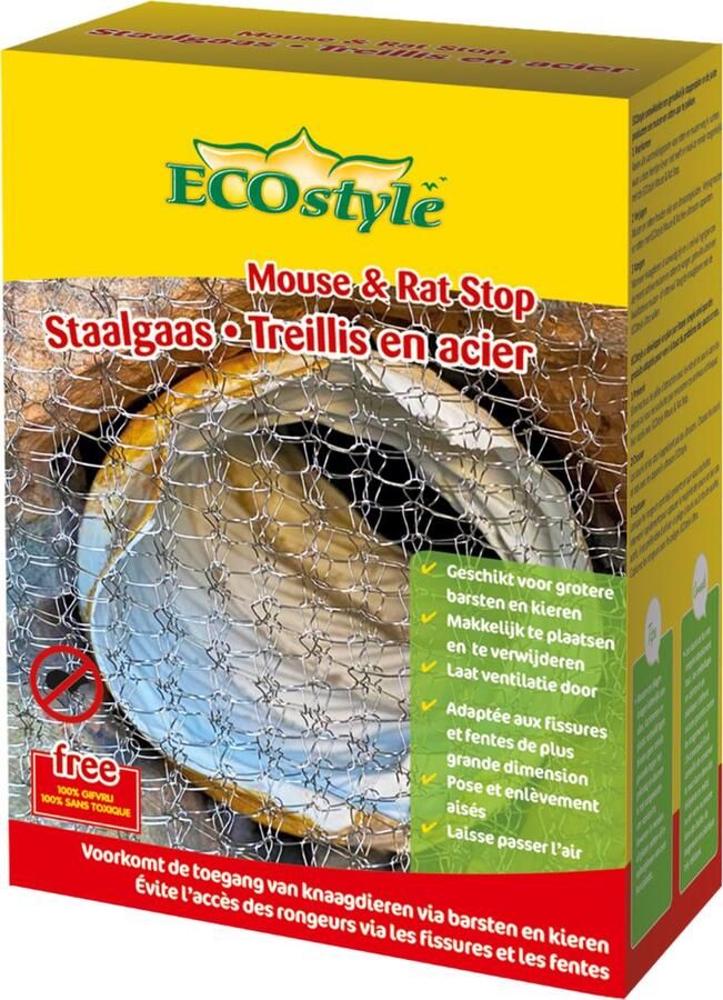 ECOstyle Mouse & Rat Stop Staalgaas Muizen en Ratten Weren