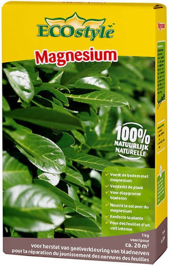 ECOstyle Magnesium Voedt Bodem met Magnesium Sterkt Plant Diepgroene Bladeren 20MÂ² 1KG