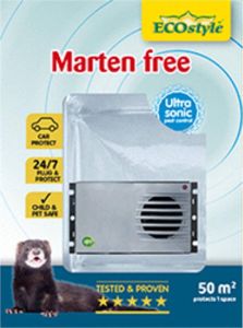 ECOstyle Marten Free 50 Tegen Marters Ecologisch en Vriendelijk 24 7 Bescherming Werkt Op Batterijen Voor Binnenshuis 50 MÂ² Bereik Voor 1 Ruimte