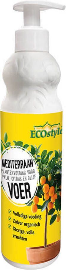 ECOstyle MediterraanVoer Voor Palm Citrus- en Olijfbomen Organische Plantenvoeding Voor Stevige en Volle Vruchten 400 ML