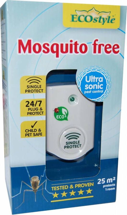 ECOstyle Mosquito Free 25 Tegen Muggen Ecologisch en Vriendelijk Veilig voor Kinderen en Huisdieren 24 7 Bescherming 25 MÂ² Voor 1 Kamer