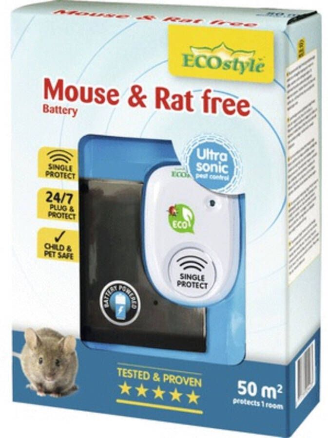 ECOstyle Mouse & Rat Free Tegen Muizen en Ratten Ecologisch Vriendelijk & Hyienisch Veilig voor Kinderen en Huisdieren 50 MÂ² Voor 1 Kamer