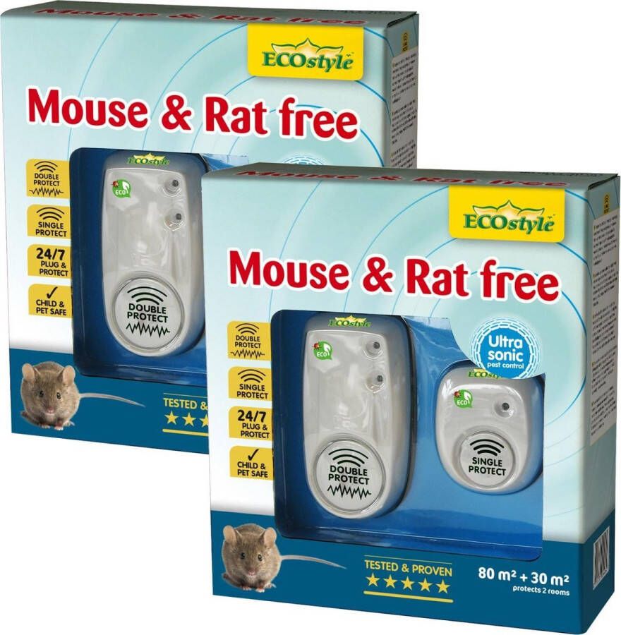 ECOstyle Mouse & Rat Free Ongediertebestrijding 2 x 80+30 m2 2 stuks