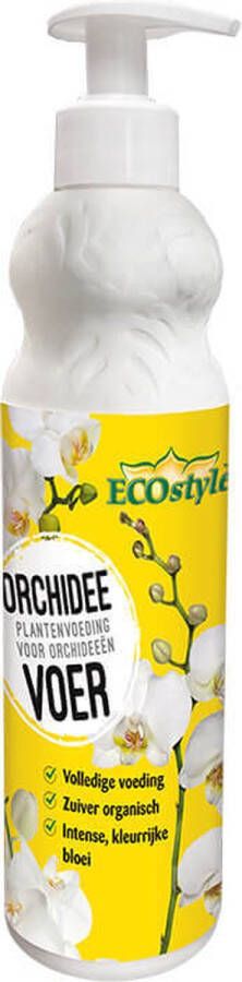 ECOstyle OrchideeVoer Organische Plantenvoeding Intense & Kleurrijke Bloei Speciaal voor Orchideeën Gezonde Plant met Kleurrijke Bloei 400 ML