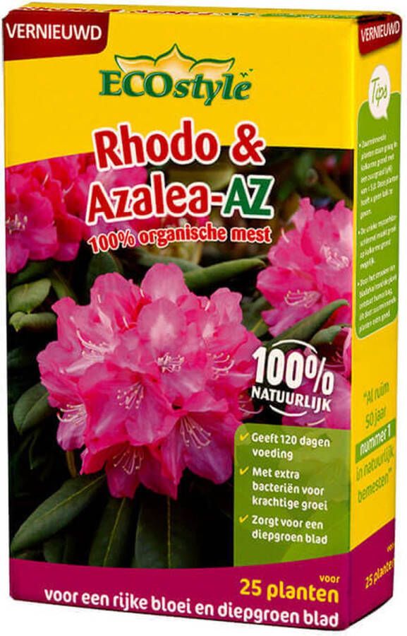 ECOstyle Rodo & Azalea-AZ 120 dagen Voeding Diepgroen Blad Rhododendron & Azalea 25 Planten 800 GR