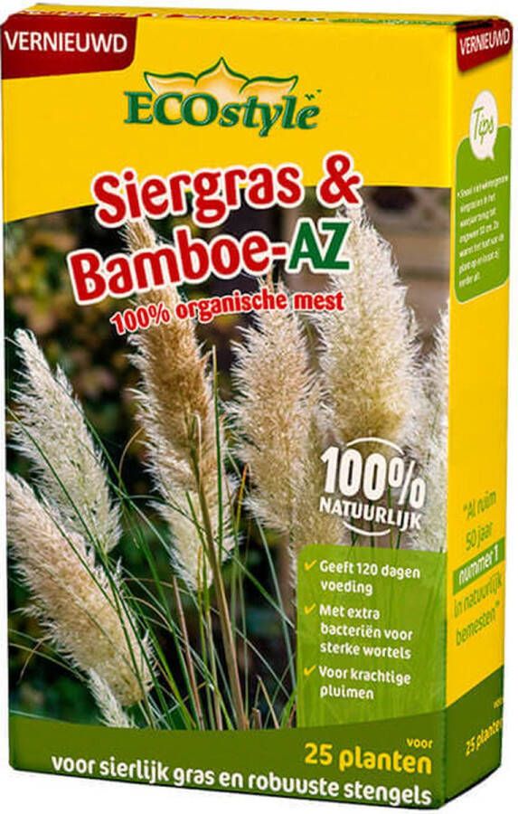 ECOstyle Siergras & Bamboe-AZ Plantenvoeding 120 dagen Voeding Sierlijk Gras & Robuuste Stengels Verhoogt de Weerstand & Bloeikracht Voor 25 Planten 800 GR