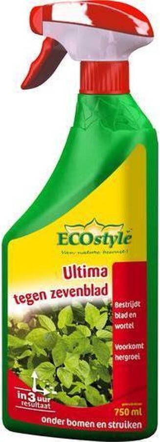 ECOstyle Ultima Zevenblad Spray Onkruidverdelger Voor Lastig te Bestrijden Onkruid Bestrijdt Blad & Wortel Voorkomt Hergroei Werkt Binnen 3 uur 750 ML