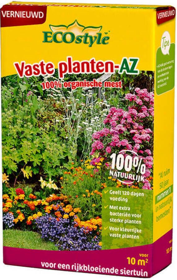 ECOstyle Vaste Planten-AZ Organische Plantenvoeding Meststof voor 120 dagen Voeding Kleurrijke Vaste Planten Rijbloeiende Siertuin Voor 10MÂ² 800 GR
