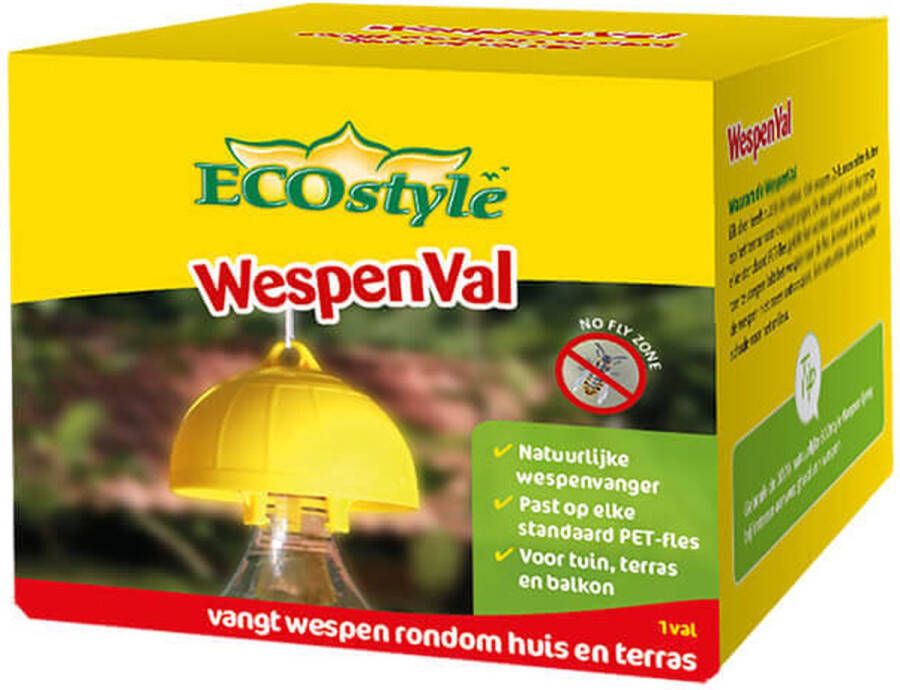 ECOstyle WepenVal Tegen Wespen Natuurlijke Wespenvanger Herbruikbaar Past op elk STandaard PET-Fles Voor Tuin Terras en Balkon