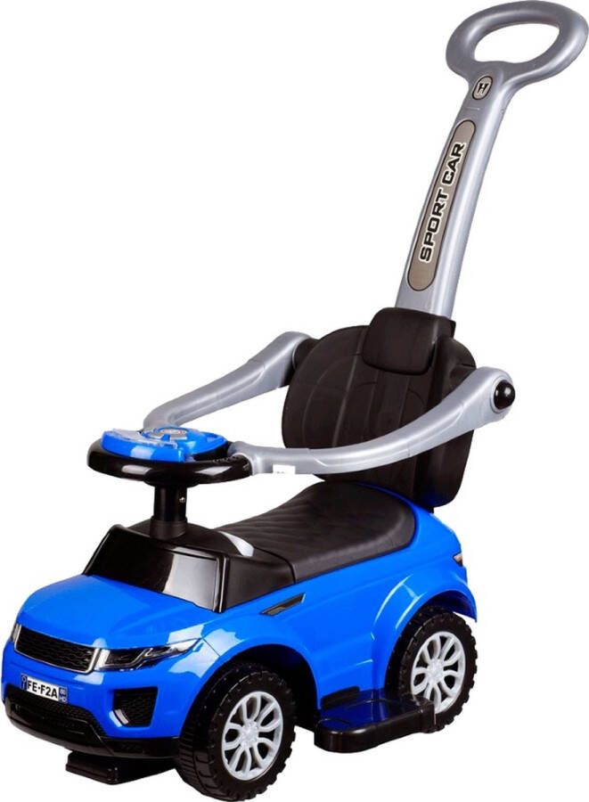 ECOTOYS Eco Toys Sport Car Loopauto 3 in 1 Loopauto Blauw met duwstang