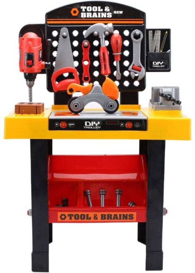 Ecotoys Tools & Brains 39 delige speelgoed gereedschap werkbank voor kinderen