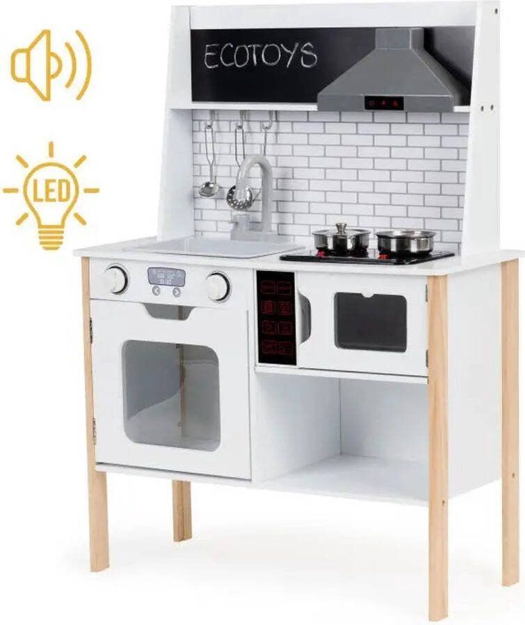 ECOTOYS Houten speelkeuken met geluid en licht