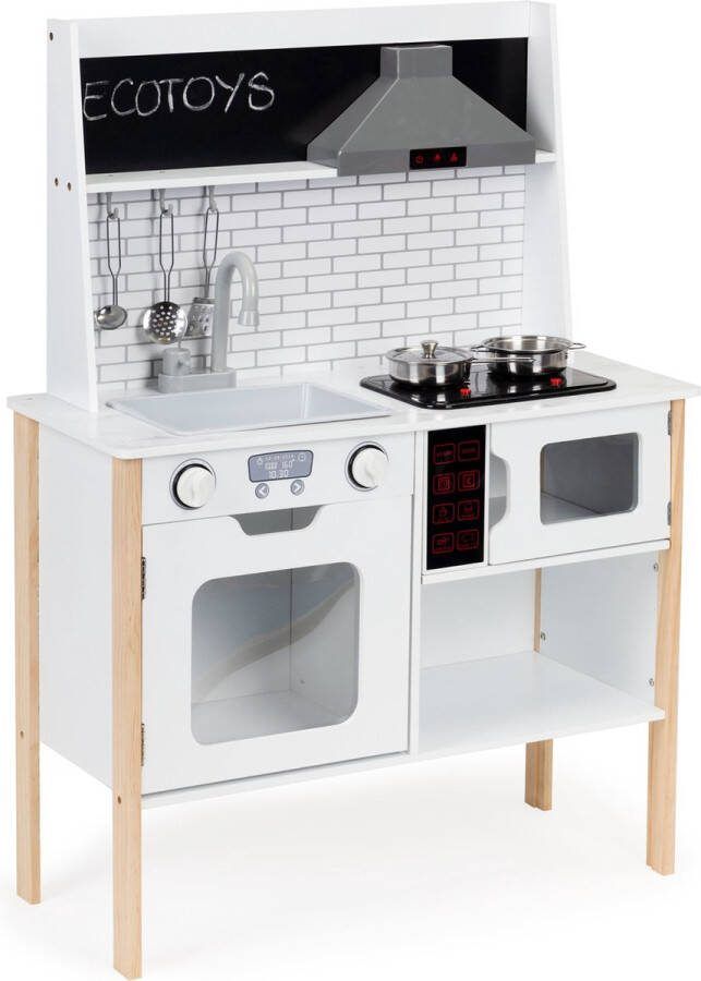 ECOTOYS Kinderkeuken hout 70x29 5x96 cm wit