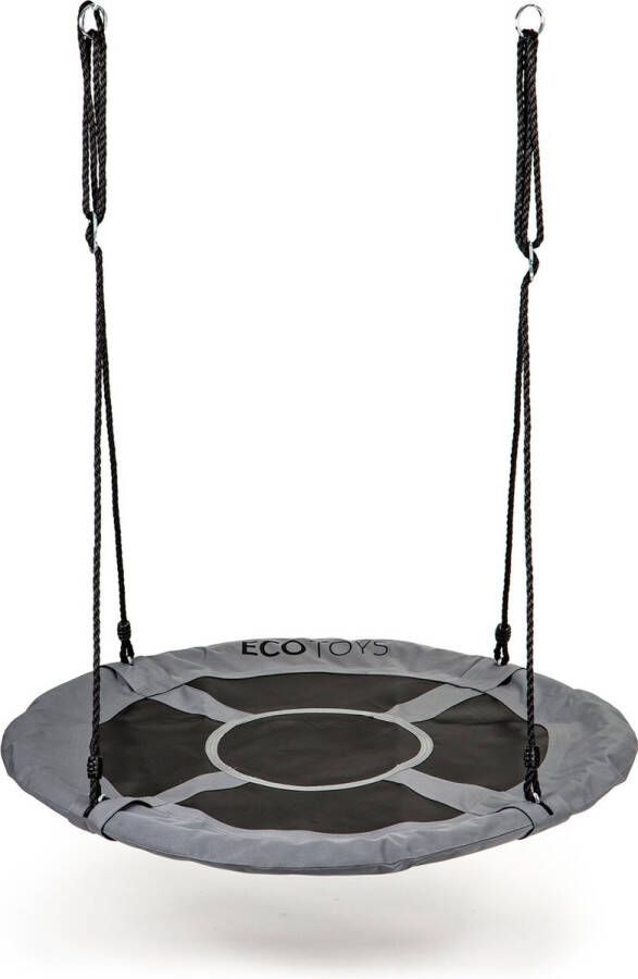 ECOTOYS Nestschommel Buitenspeelgoed 100 cm grijs Slinger schommel Nest Schommel Ronde schommel Ooienvaarsnest 100 kg belasting Voor kinderen en volwassenen