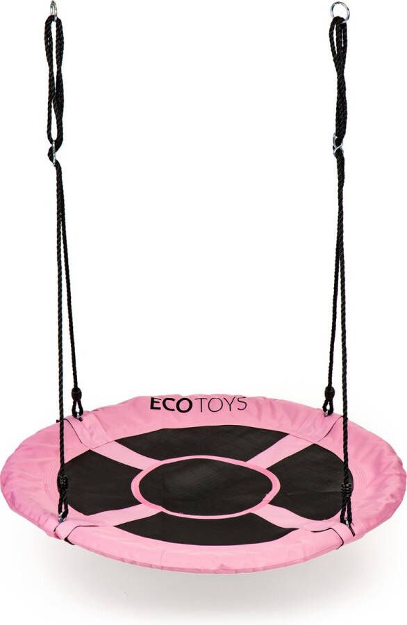 ECOTOYS Nestschommel Buitenspeelgoed 100 cm roze Slinger schommel Nest Schommel Ronde schommel Ooienvaarsnest 100 kg belasting Voor kinderen en volwassenen