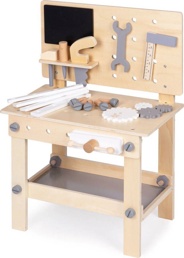 ECOTOYS Speelgoed werkbank met gereedschap 44 5x27x66 5 cm hout