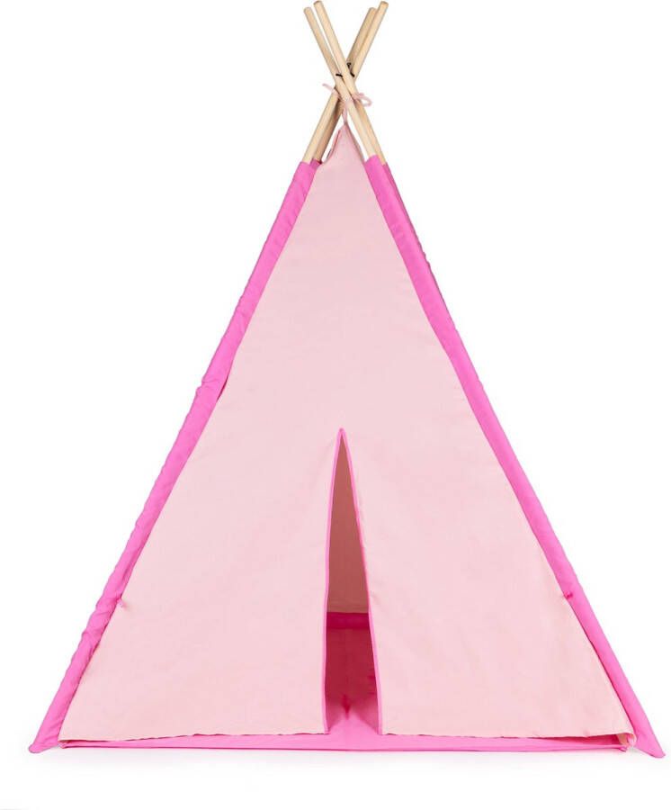 Ecotoys tipi tent voor kinderen Wigwam speeltent 120x120x150cm roze