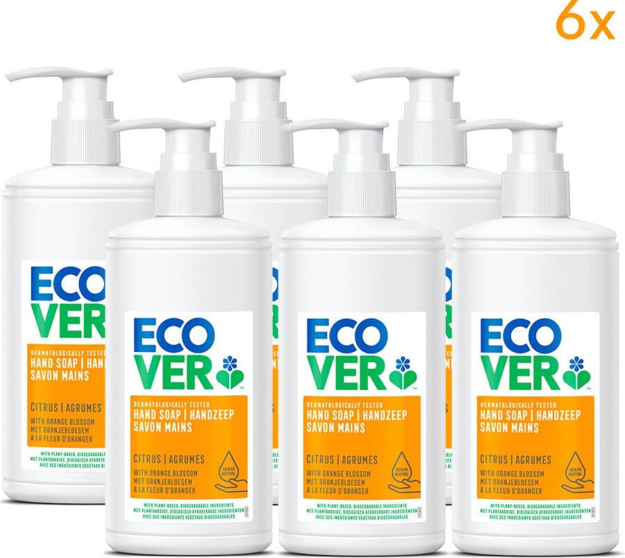 Ecover Handzeep Voordeelverpakking 6 x 250 ml Zeeppompje