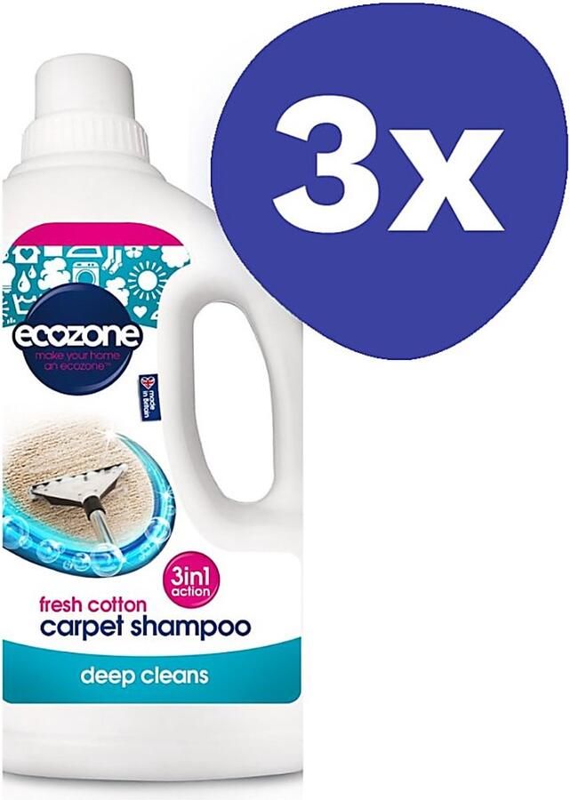 Ecozone Tapijt Shampoo Fresh Cotton (3x 1L)