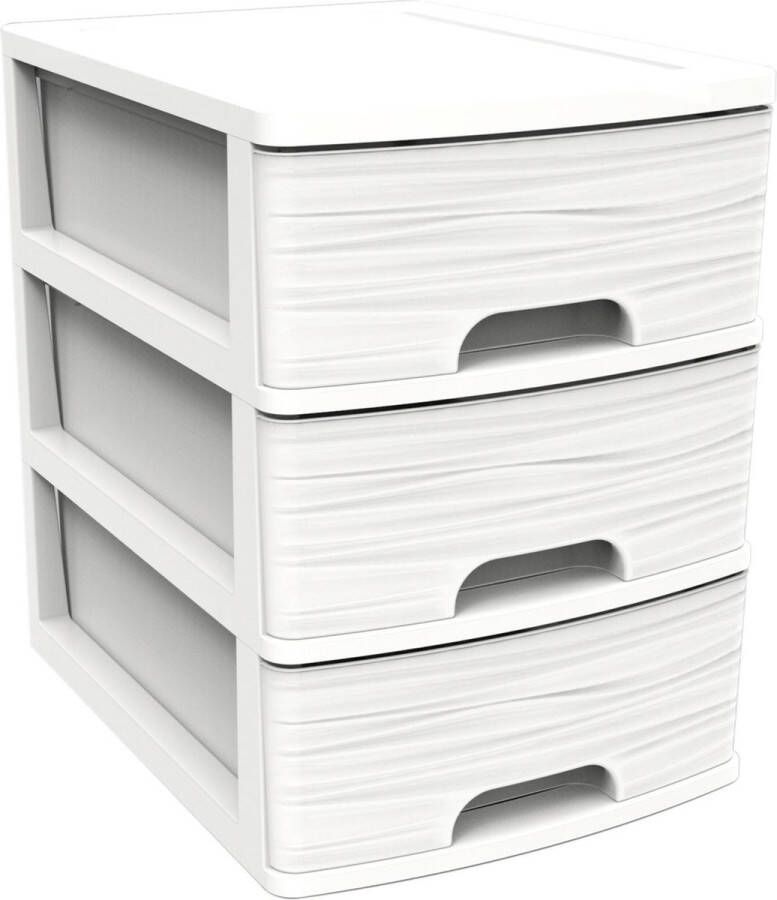 EDA Ladeblok bureau organizer wit A5 3x lades stapelbaar L27 x B36 x H35 cm Ladenblokken