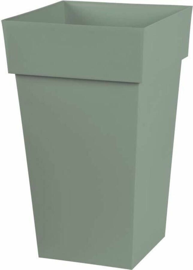 Eda plastiques EDA PLASTIQUE Hoge vierkante bloempot Toscane 39 x 39 x H 65 cm 62 L Lauriergroen