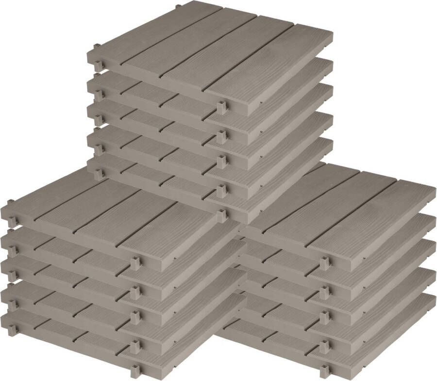 EDA Tuintegel terrastegel 15x taupe kunststof weerbestendig 38 x 38 cm vlonder vloertegels