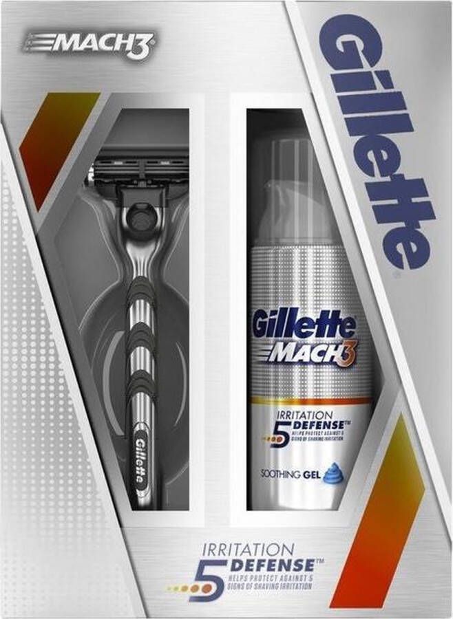 EDC Gillette Mach3 Giftset Scheermes + Irritation Defense Scheergel