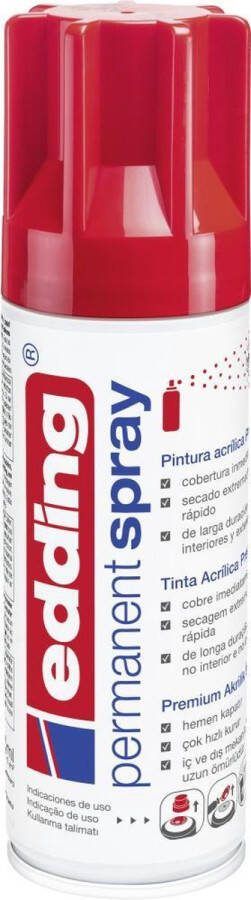 Edding 5200 Permanent Spray Premium Acrylverf Verkeersrood Glanzend Ral 3020