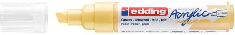 Edding Acrylmarker e-5000 breed pastel geel 1 stuk 5 stuks