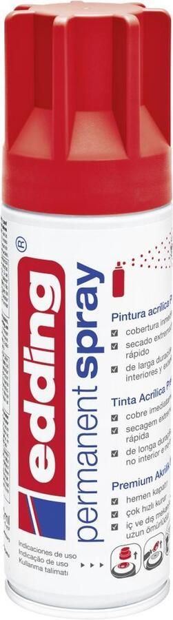 Edding 5200 Permanent Spray Premium Acrylverf Verkeersrood Mat Ral 3020