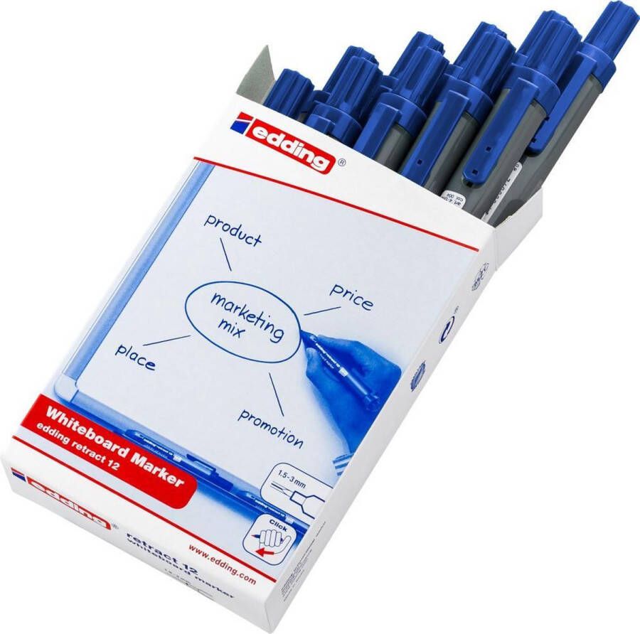 Edding Retract 12 Whiteboard Marker Blauw