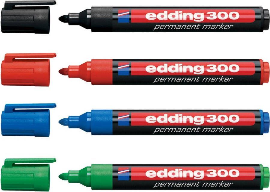 Edding Viltstift 300 rond 1.5-3mm blist4 assorti Blister a 4 stuk 10 stuks