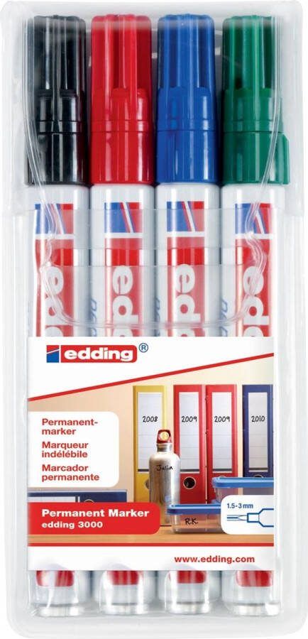 Edding Viltstift 3000 creatief rond 1.5-3mm ass Blister a 4 stuk 10 stuks