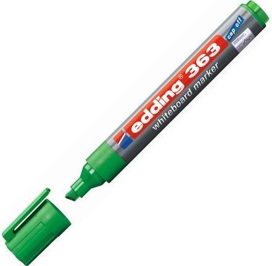 Edding Viltstift 363 whiteboard schuin 1-5mm groen Omdoos a 10 stuk 10 stuks