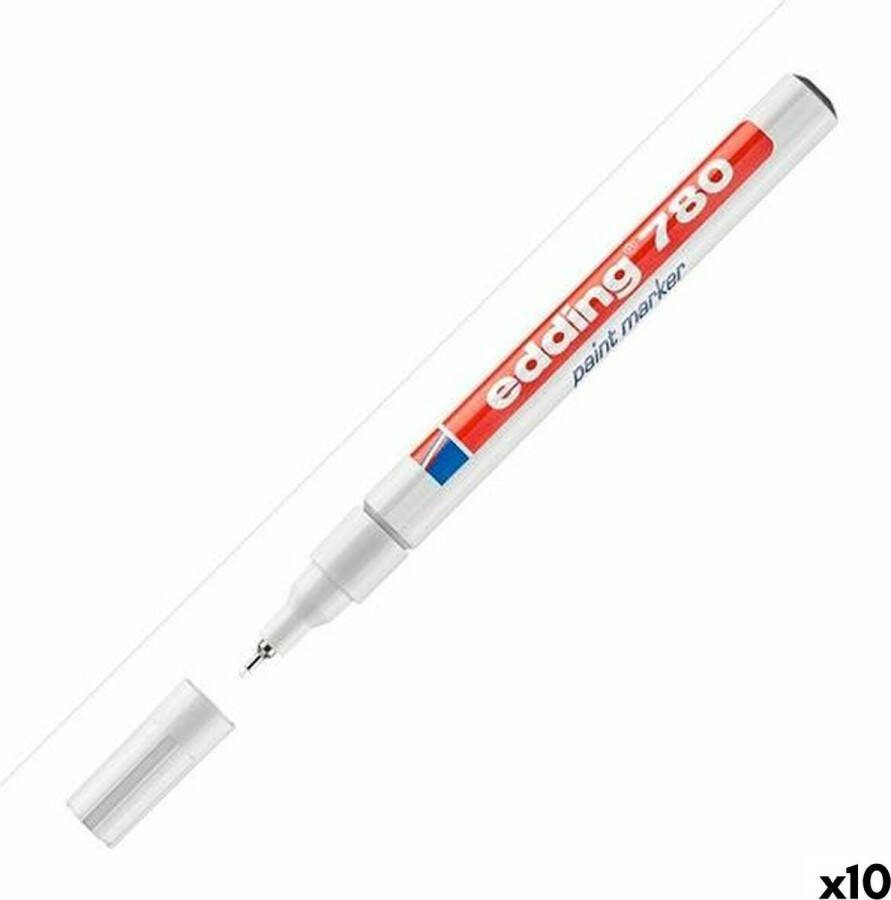 Edding Viltstift 780 lak rond 0.8mm wit Omdoos a 10 stuk 10 stuks