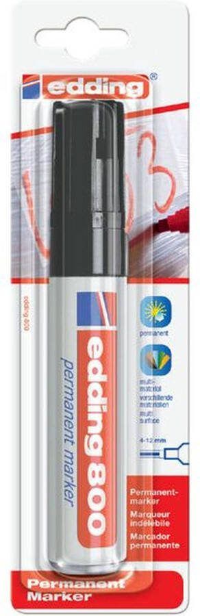 Edding Viltstift 800 schuin 4-12mm zwart Blister a 1 stuk 6 stuks